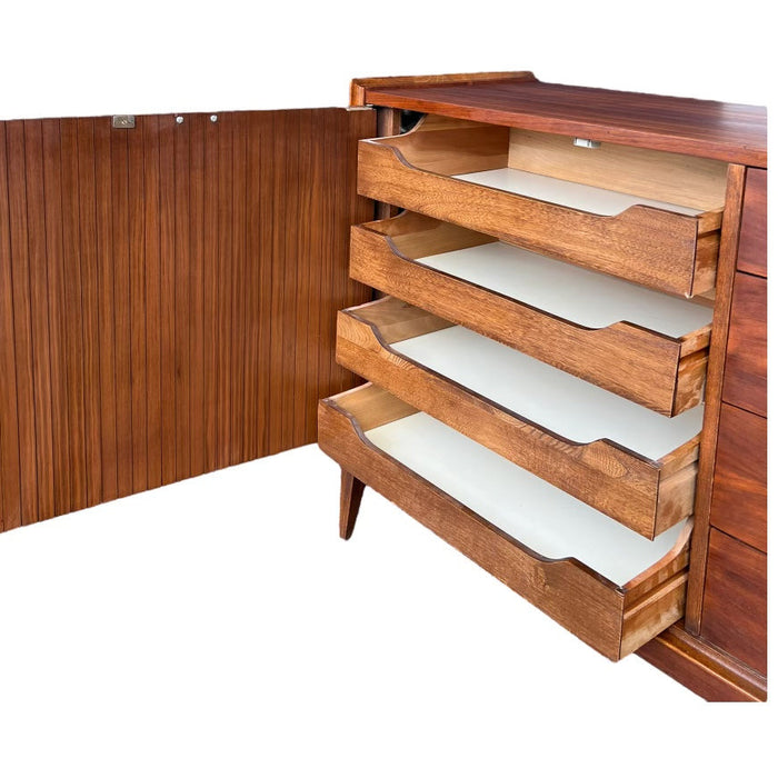 Vintage Mid Century Modern 12 Drawer Dresser Dovetail Drawers
