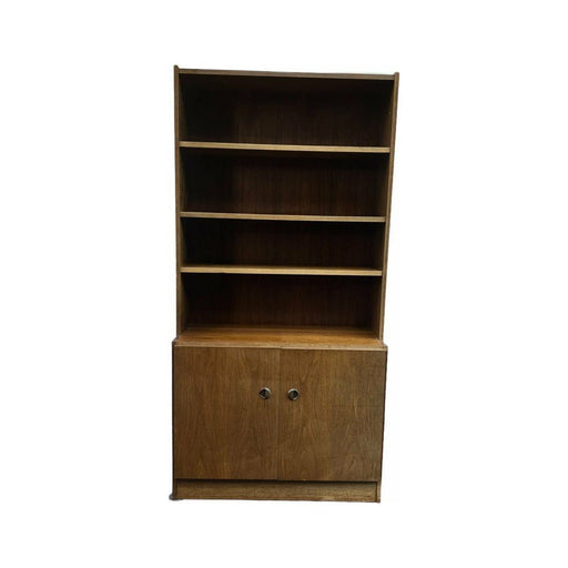 Vintage Mid Century Modern 2 Piece Walnut Hutch Or Record Cabinet Credenza From Belgium (Available by Online Purchase Only)