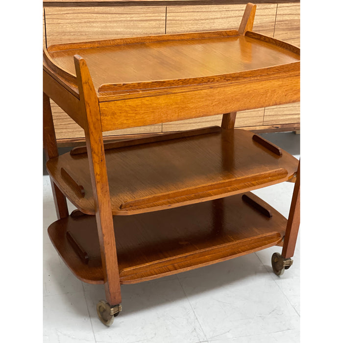 Consignment Carts Vintage Mid Century Modern 3 Tiered Cart in the style of Poul Hundevad ...