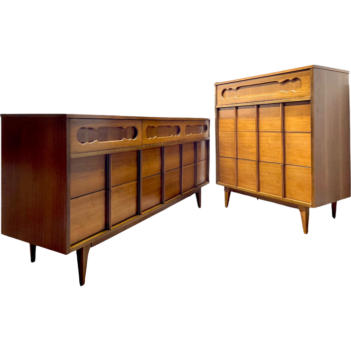 Vintage Mid Century Modern 9 Drawer Dresser Dovetailed Drawers (Available for Online Purchase Only)