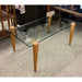 Vintage Mid Century Modern Coffee Table with Glass Top Solid wood Legs