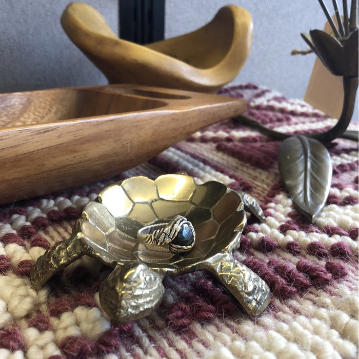 Vintage Mid Century Modern Deco Brass Turtle Dish