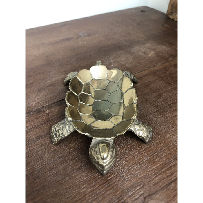 Vintage Mid Century Modern Deco Brass Turtle Dish