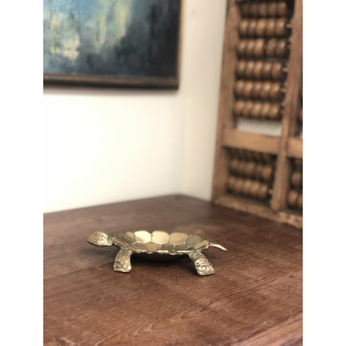 Vintage Mid Century Modern Deco Brass Turtle Dish