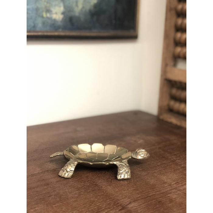 Vintage Mid Century Modern Deco Brass Turtle Dish