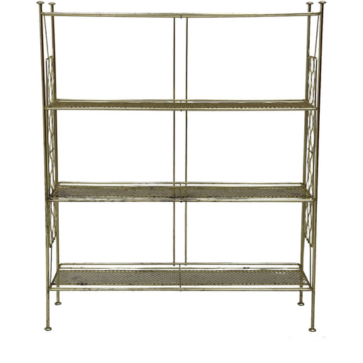 Vintage Mid Century Modern Gold Colored Metal Decorative Bookshelf or Plant Stand