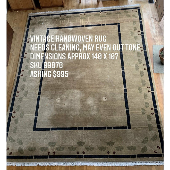 Vintage Mid Century Modern Handwoven Rug ( Available by online purchase only)