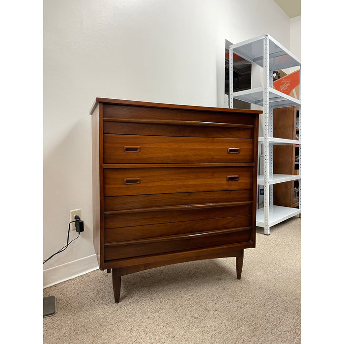 Vintage Mid Century Modern Highboy Dresser with Dovetail Drawers