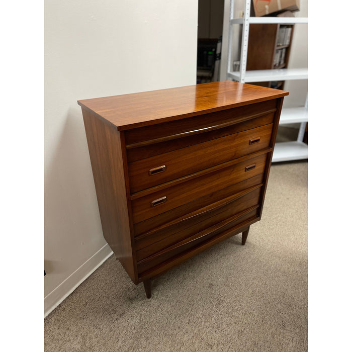 Vintage Mid Century Modern Highboy Dresser with Dovetail Drawers
