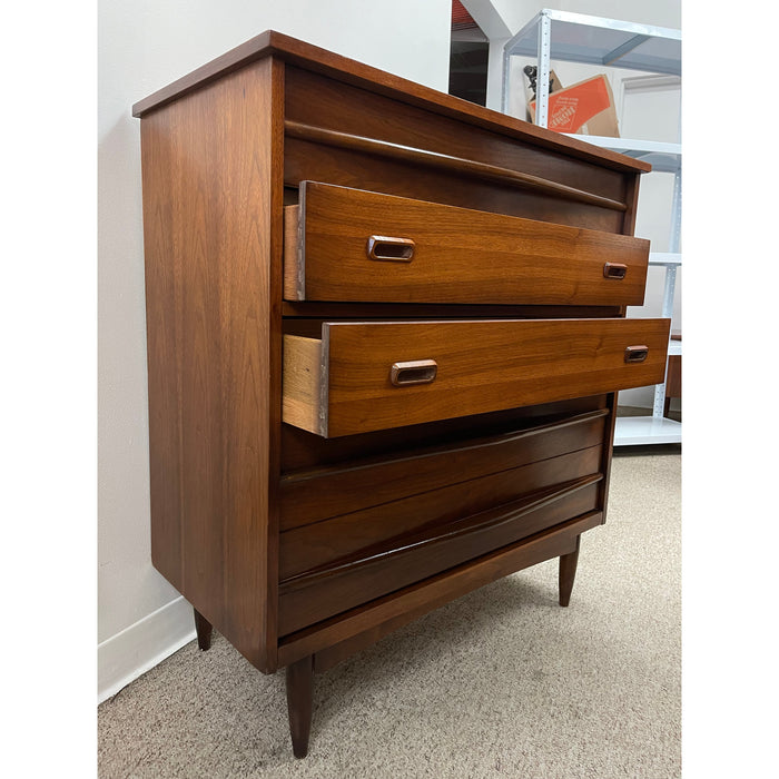 Vintage Mid Century Modern Highboy Dresser with Dovetail Drawers