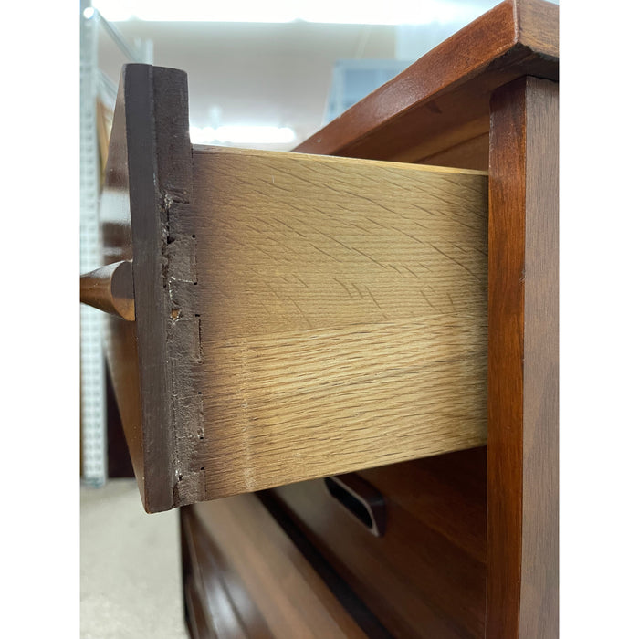 Vintage Mid Century Modern Highboy Dresser with Dovetail Drawers
