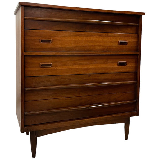 Vintage Mid Century Modern Highboy Dresser with Dovetail Drawers