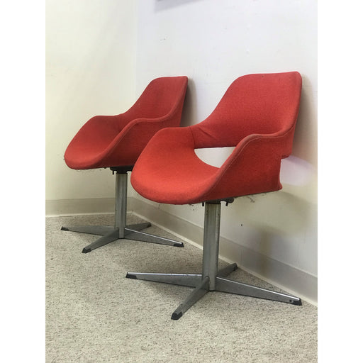 Vintage Red Retro Lounge Office Chairs. Set of 2(Available by online purchase only)