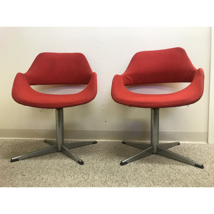 Vintage Red Retro Lounge Office Chairs. Set of 2(Available by online purchase only)