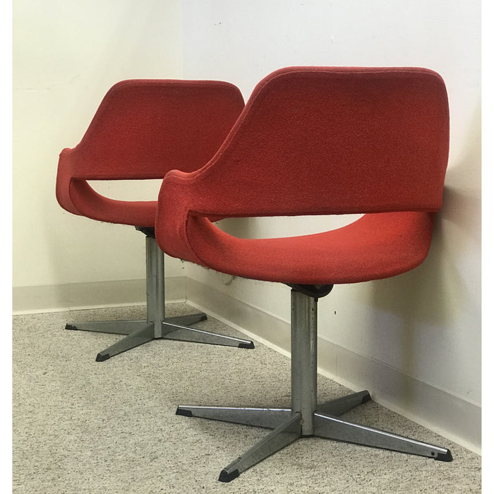 Vintage Red Retro Lounge Office Chairs. Set of 2(Available by online purchase only)