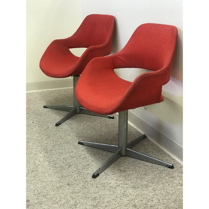 Vintage Red Retro Lounge Office Chairs. Set of 2(Available by online purchase only)