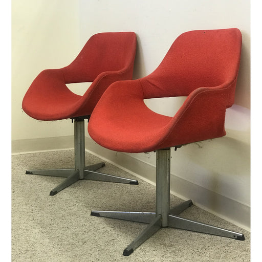 Vintage Red Retro Lounge Office Chairs. Set of 2(Available by online purchase only)