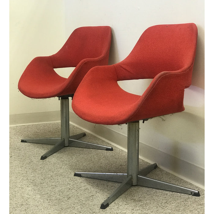Vintage Red Retro Lounge Office Chairs. Set of 2(Available by online purchase only)