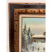 Vintage Signed Painting of Winter Cabin on Canvas