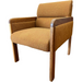 Vintage Solid Oak Upholstered Mid Century Modern Sofa Chair (Available for Online Purchase Only)