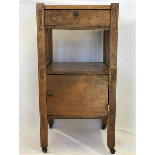 Vintage Solid Wood Arts and Crafts Mission Style Accent Side Table