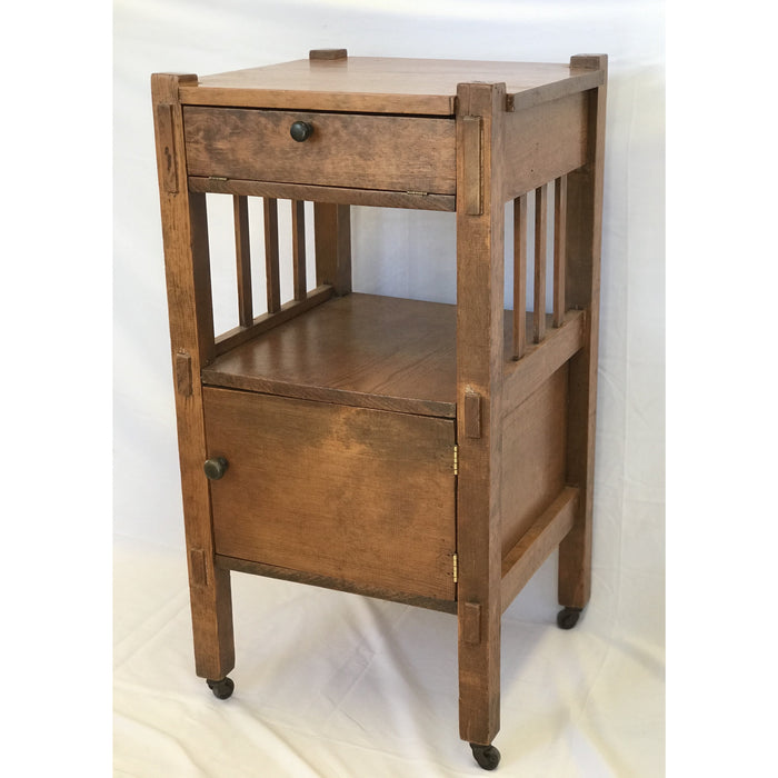 Vintage Solid Wood Arts and Crafts Mission Style Accent Side Table
