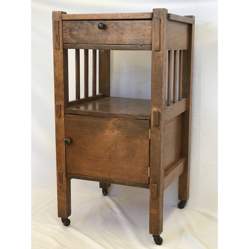Vintage Solid Wood Arts and Crafts Mission Style Accent Side Table