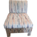 Vintage Upholstered Mid Century Modern Sofa Chair with Ottoman (Available for Online Purchase Only)