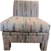 Vintage Upholstered Mid Century Modern Sofa Chair with Ottoman (Available for Online Purchase Only)