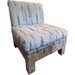 Vintage Upholstered Mid Century Modern Sofa Chair with Ottoman (Available for Online Purchase Only)