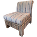 Vintage Upholstered Mid Century Modern Sofa Chair with Ottoman (Available for Online Purchase Only)