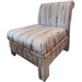 Vintage Upholstered Mid Century Modern Sofa Chair with Ottoman (Available for Online Purchase Only)