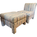 Vintage Upholstered Mid Century Modern Sofa Chair with Ottoman (Available for Online Purchase Only)
