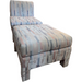 Vintage Upholstered Mid Century Modern Sofa Chair with Ottoman (Available for Online Purchase Only)
