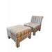 Vintage Upholstered Mid Century Modern Sofa Chair with Ottoman (Available for Online Purchase Only)