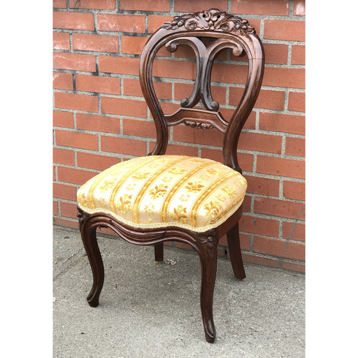 Vintage Victorian Style Hand carved Reupholstered Accent Chair(Available by online purchase only)