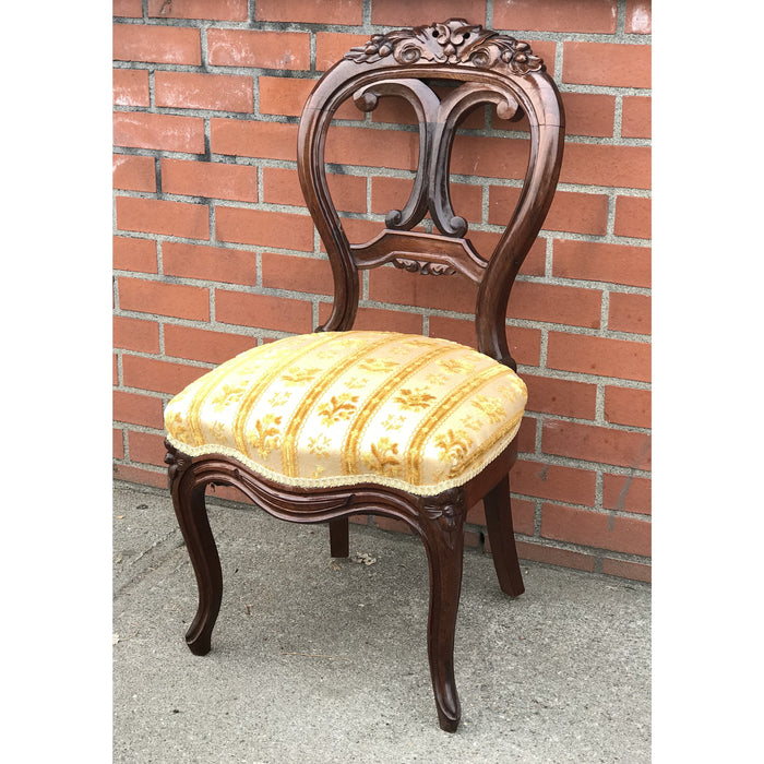 Vintage Victorian Style Hand carved Reupholstered Accent Chair(Available by online purchase only)