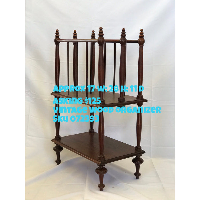 Vintage Wooden Magazine Rack Organizer