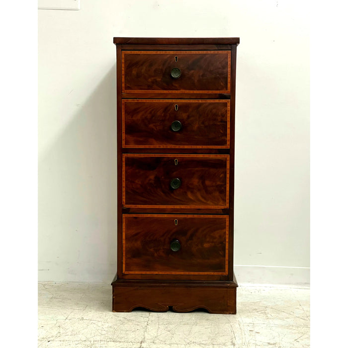 Antique Mahogany Dresser Dovetail Drawers Inlays and Burl Details