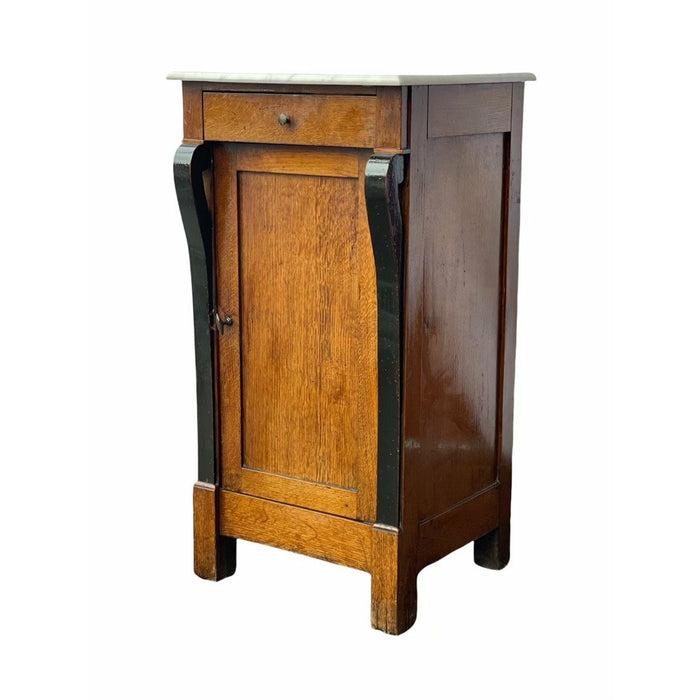 French Restoration Period Walnut Bed Side Cabinet Storage Table Stand