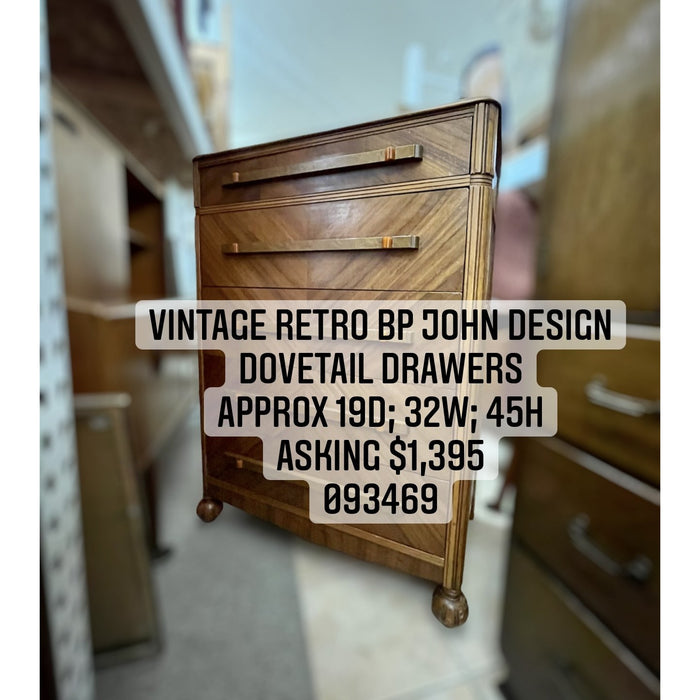Vintage Mid Century Modern Dresser with Dovetailed Drawers by BP John