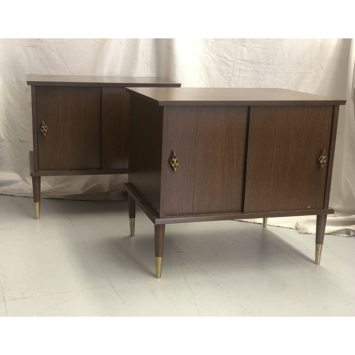 Vintage Mid Century Modern Style Record Cabinet or Nightstands - Priced as Set