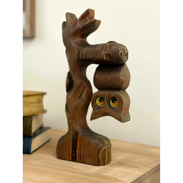 Vintage Wooden Owl Decor