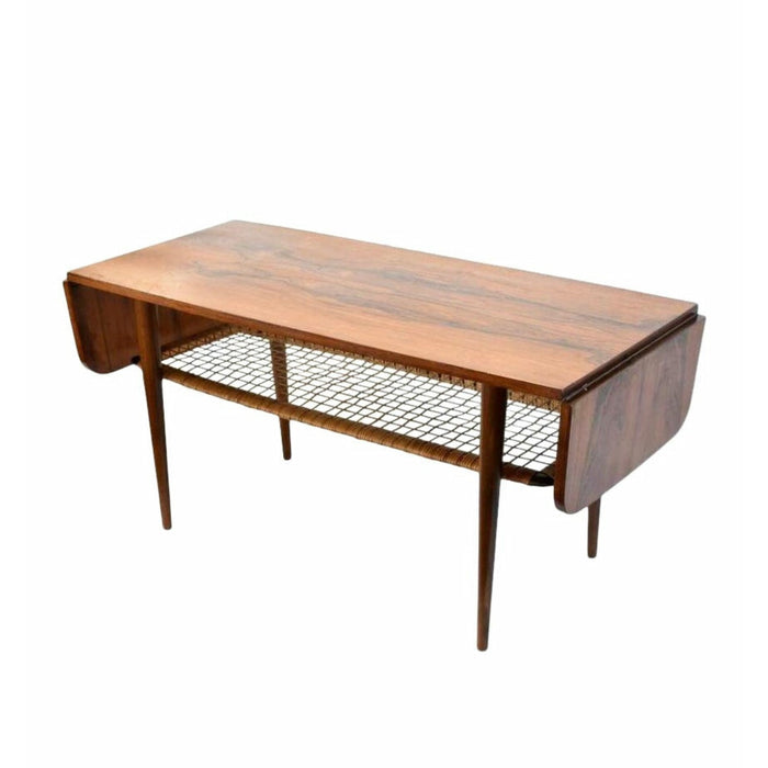 1960s Danish Rosewood Mid Century Modern Double Leaf Coffee Table