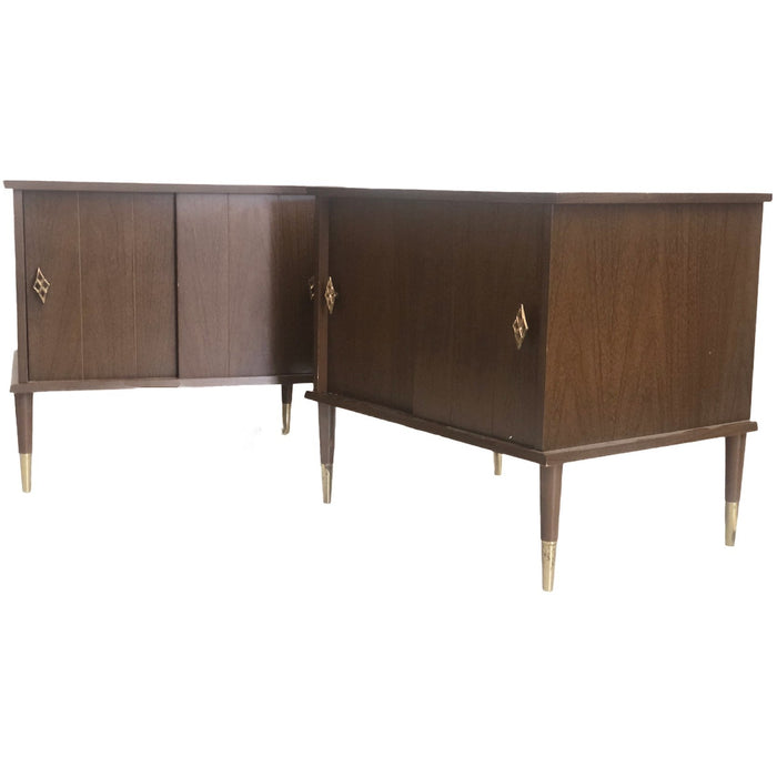 Vintage Mid Century Modern Style Record Cabinet or Nightstands - Priced as Set