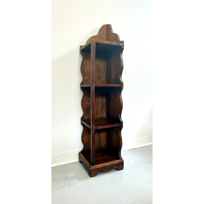 Vintage Solid Wood Petite Corner Bookshelf