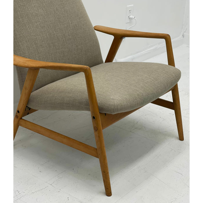 Reupholstered Danish Modern Lounge Chair with Recline (Available for Online Purchase Only)