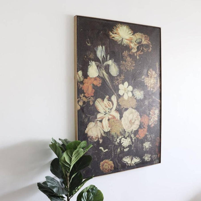Floral Canvas Art Print Wood Frame