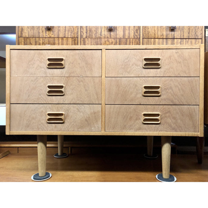 Danish Modern Oak Lowboy Dresser