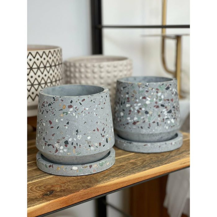 Speckled Stone Color Pot and Tray